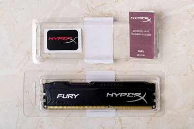 Opened box with one RAM Kingston Fury memory module
