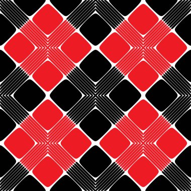 Kırmızı ve siyah dikdörtgen Seamless Modeli