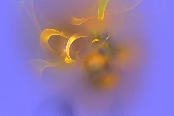 Golden ribbons and spheres on blue — Stock Video
