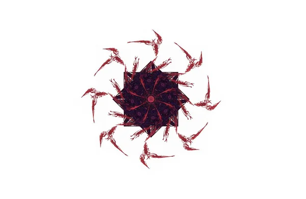 Abstrato agressivo fractal vermelho preto figura — Fotografia de Stock