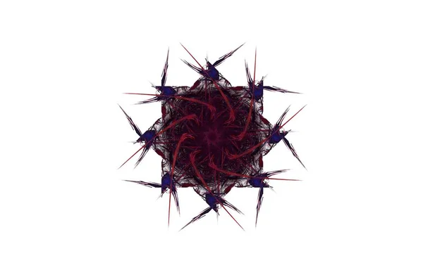 Абстрактная агрессивная фрактально-красная чёрная фигура — стоковое фото