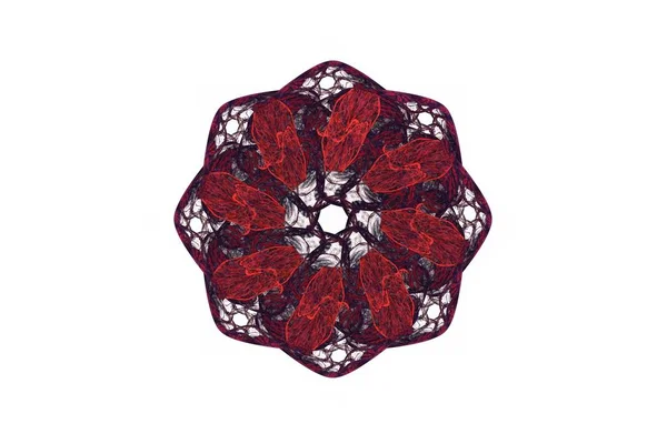 Abstracto agresivo fractal rojo negro figura — Foto de Stock