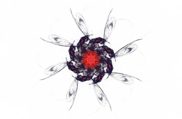 Abstrato agressivo fractal vermelho preto figura — Fotografia de Stock
