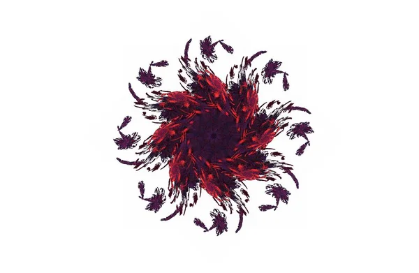 Абстрактна агресивна фрактальна червоно-чорна фігура — стокове фото