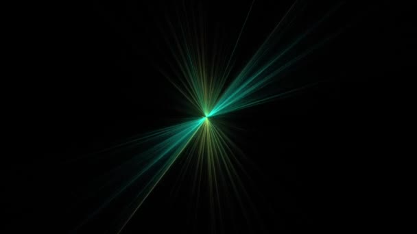 Зелена зірка світить на чорному — стокове відео