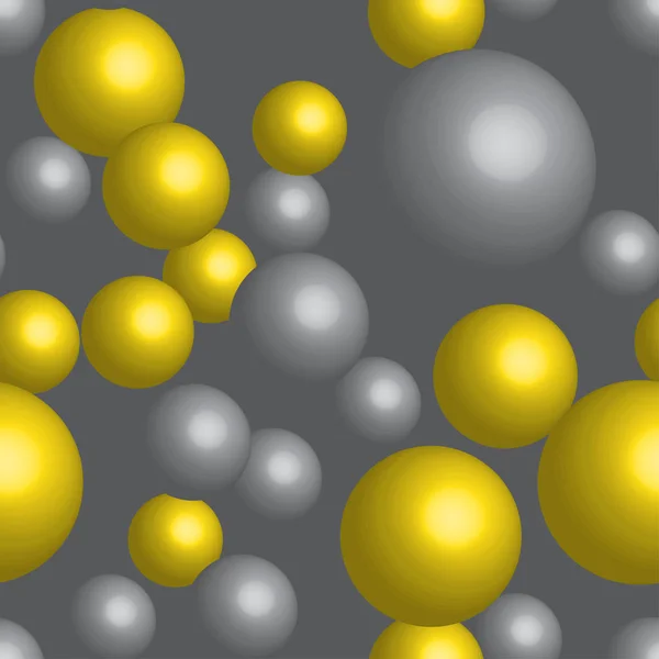 Golden och Silver bollar sömlösa mönster — Stock vektor