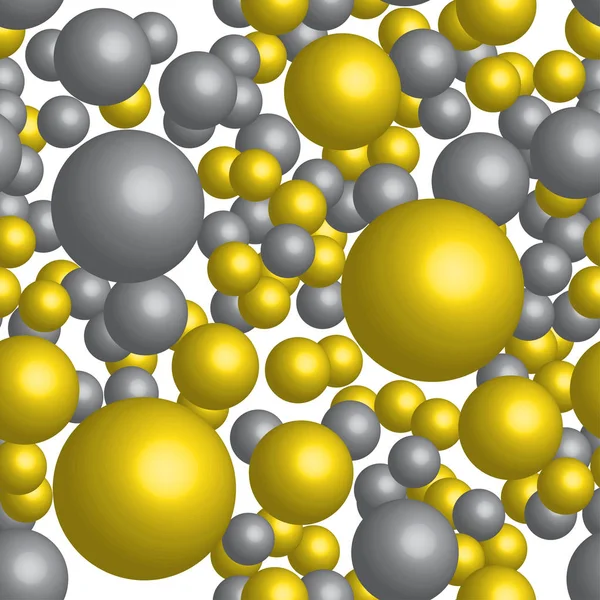 Złote i srebrne kulki bezszwowe wzór — Wektor stockowy