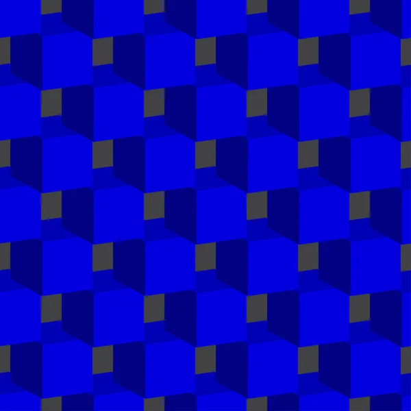 Cubes bleus motif sans couture — Image vectorielle