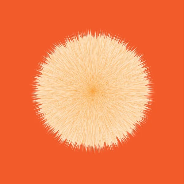 Pelota de pelo vectorial esponjosa naranja — Vector de stock