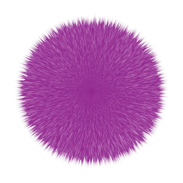 Pelota de pelo vectorial esponjosa púrpura — Vector de stock