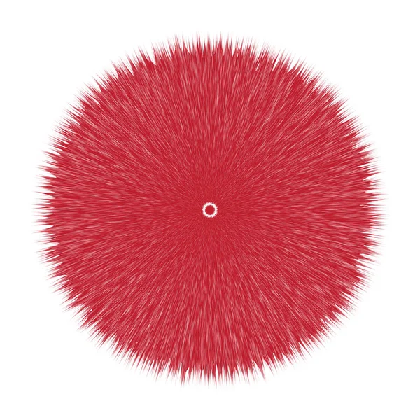 Pelota de pelo de vector esponjoso rojo — Vector de stock