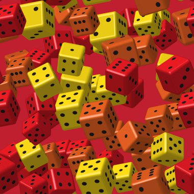 Kırmızı turuncu sarı zar Seamless Modeli