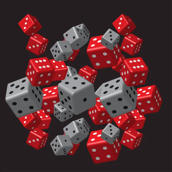 Red Grey Dice Pattern — Stock Vector