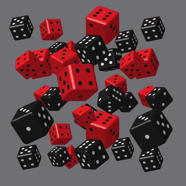 Red Black Dice Pattern — Stock Vector