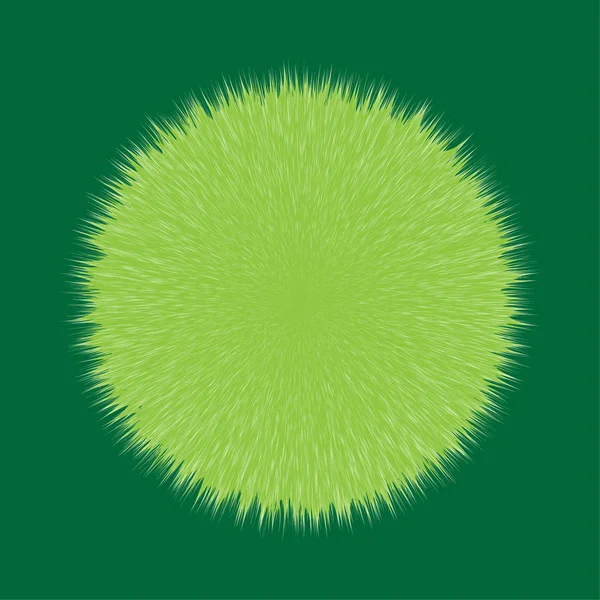 Green Fluffy Vector Hair Ball — Stock Vector