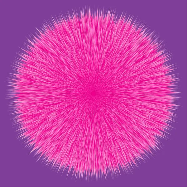 Rosa fluffig vektor hår boll — Stock vektor