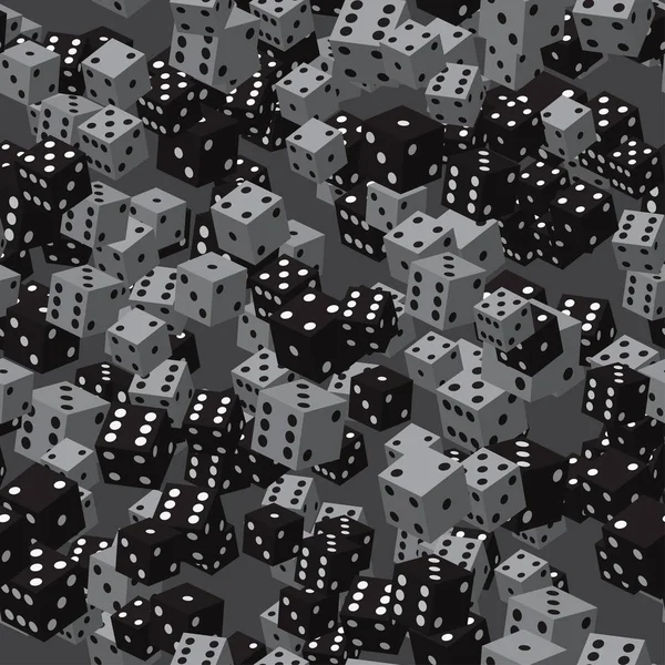 Modèle sans couture de dés gris noir — Image vectorielle