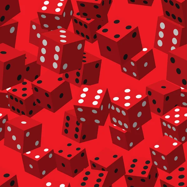 Red Dice Seamless Pattern — Stock Vector