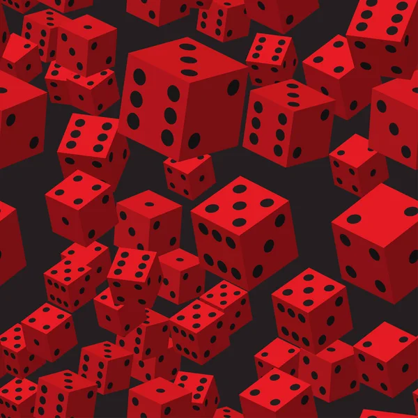 Vzor bezešvé červené kostky — Stockový vektor