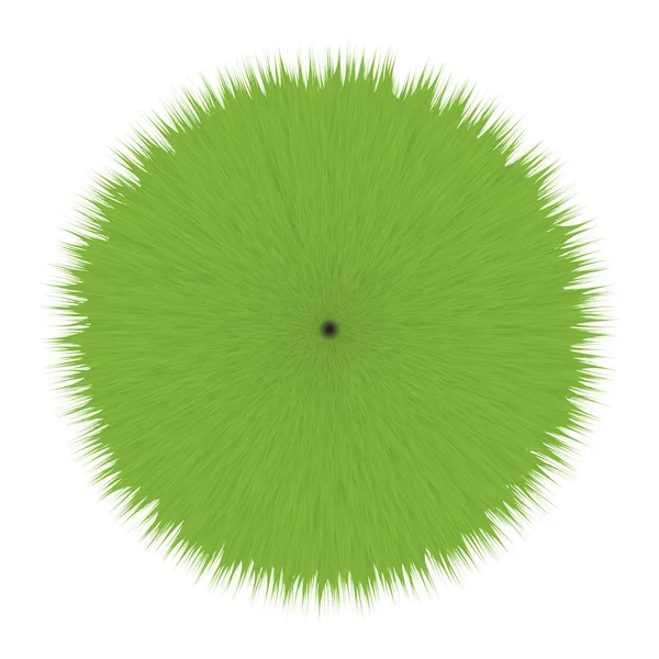 Pelota de pelo vectorial esponjosa verde — Vector de stock