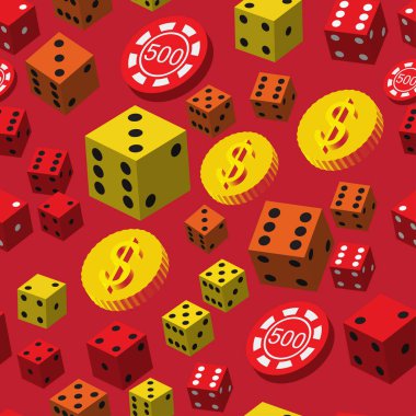 Zar ve para Seamless Modeli Poker fişleri