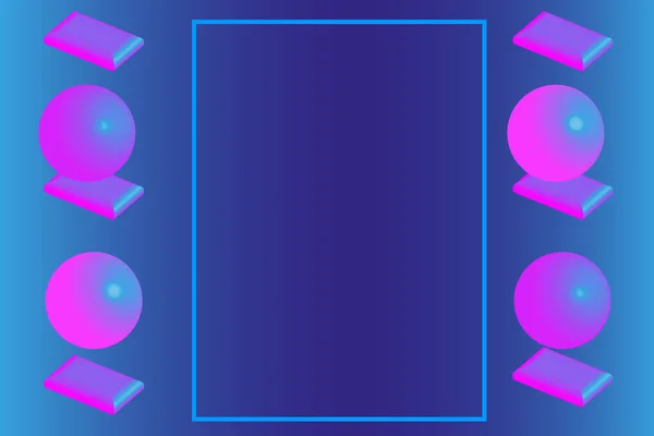 青い紫色のボール面のフレーム — ストックベクタ