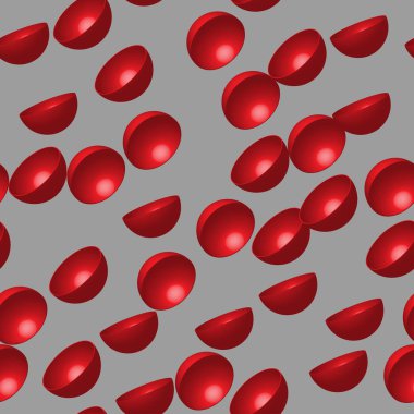 Kırmızı Yarımküre 3D Kusursuz Desen