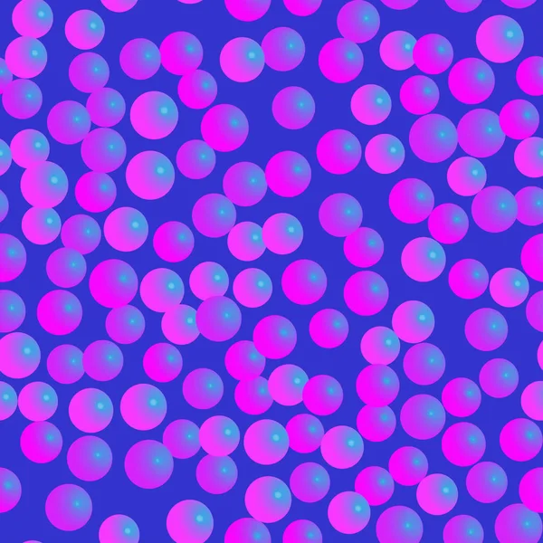 Pink Blue Balls Seamless Pattern on Blue Background — 스톡 벡터