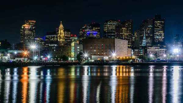 Skyline nocturne de Boston — Photo