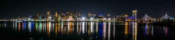 Ніч skyline Бостон — стокове фото