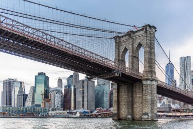 New York skyline with Brooklyn Bridge clipart
