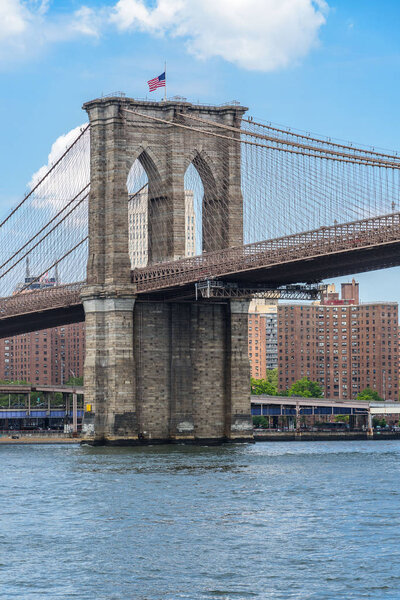 Brooklyn Bridge, one of the oldest roadway bridges, that connect Brooklyn to Lower Manhattan