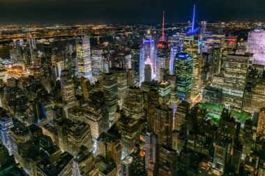 Manhattan'ın gece cityscape