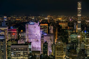 Manhattan'ın gece cityscape