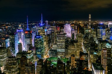 Manhattan'ın gece cityscape