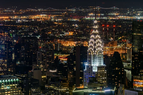 Night cityscape of Manhattan — Stock Photo, Image
