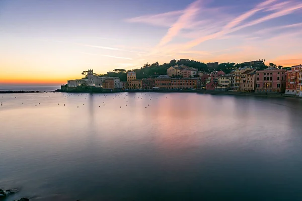 Pôr do sol em Sestri Levante — Fotografia de Stock