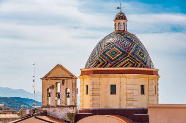 Colorful dome in Alghero clipart