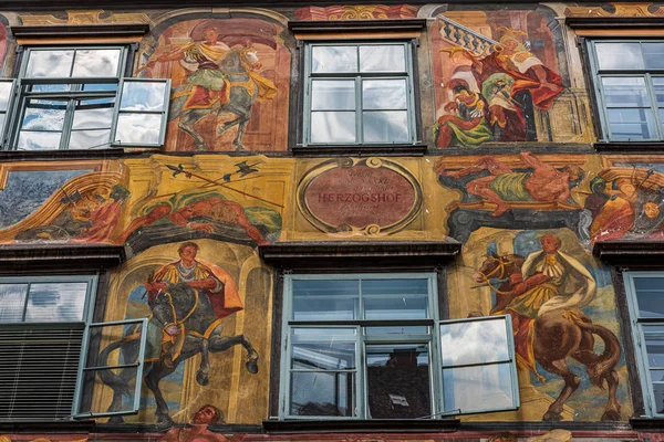 Gemaltes Haus Graz Óvárosában Stájerországban Ausztriában — Stock Fotó