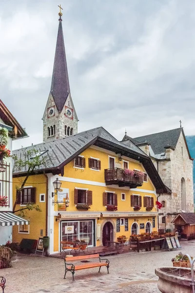 Hauptplatz Der Hallstätter Altstadt Eines Der Unesco Welterbestätten Österreich — Stockfoto
