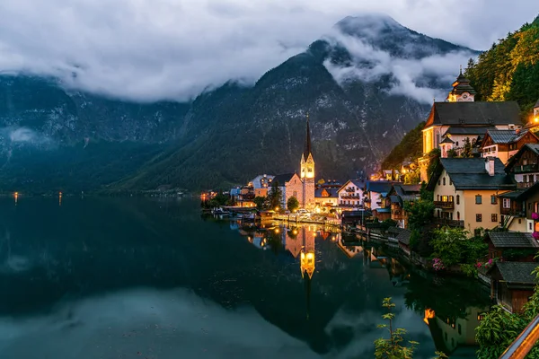 Staré Město Hallstatt Jezeře Namesake Jedné Světových Památek Unesco Rakousku — Stock fotografie