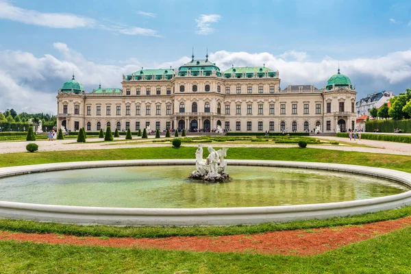 Belvedere Historická Budova Komplexu Vídni Rakousku Který Skládá Dvou Barokních — Stock fotografie