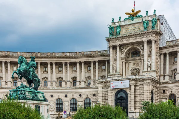 Statua Prinz Eugen Trova Fronte Neue Burg Una Parte Hofburg — Foto Stock