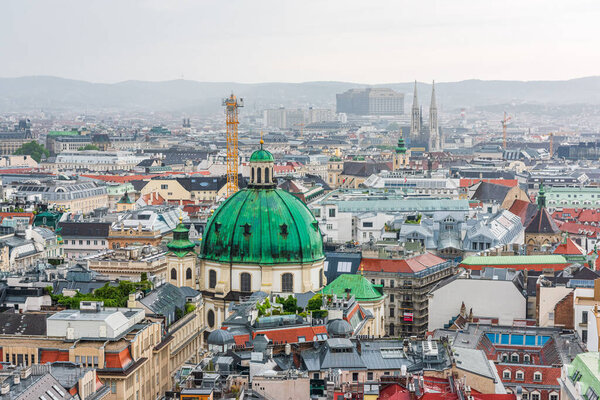 View from the tower of Saint Stephen's Cathedral over the old town of Vienna