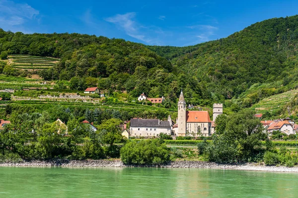 Pemandangan Dari Donau Desa Schwallenbach Wachau Salah Satu Situs Warisan — Stok Foto