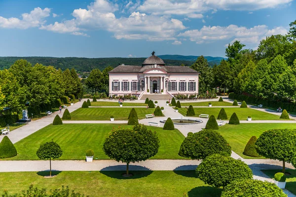 Pavilhão Jardim Barroco Abadia Melk Wachau Dos Patrimônios Mundiais Unesco — Fotografia de Stock