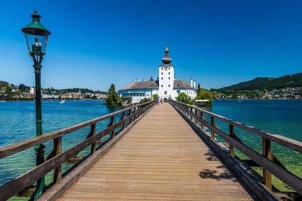 Schloss Ort Schloss Orth Castelo Austríaco Situado Lago Traunsee Gmunden — Fotografia de Stock