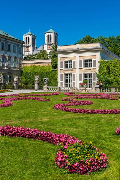 Ozdobione Ogrody Pałacu Mirabell Salzburgu Austria — Zdjęcie stockowe