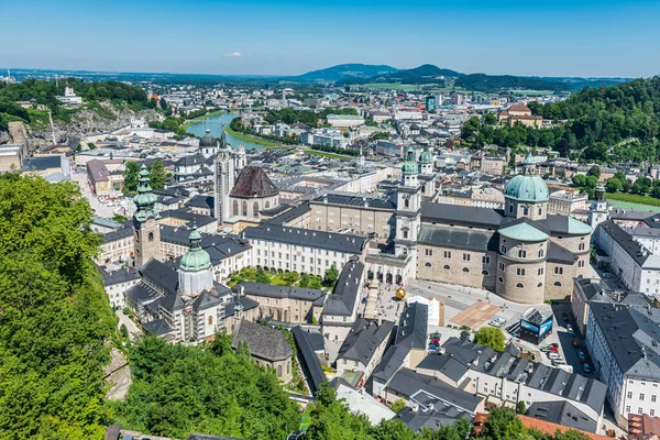 Historiskt Centrum Staden Salzburg Ett Världsarv Från Fästningen Hohensalzburg — Stockfoto