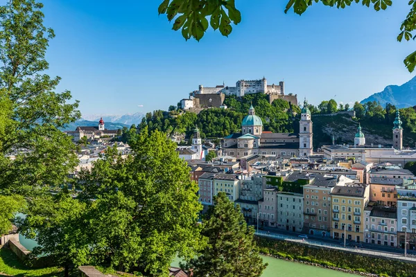 Centro Histórico Salzburgo Patrimônio Unesco Visto Kapuzinerberg — Fotografia de Stock